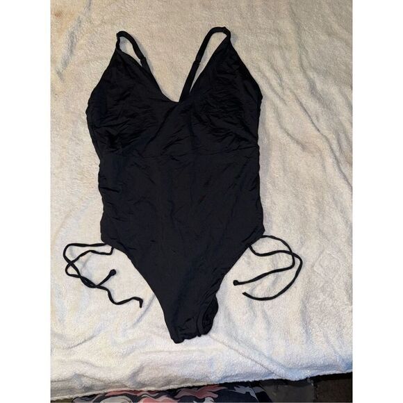 Swim lab Slimming black one piece swimsuit size large - Picture 1 of 5